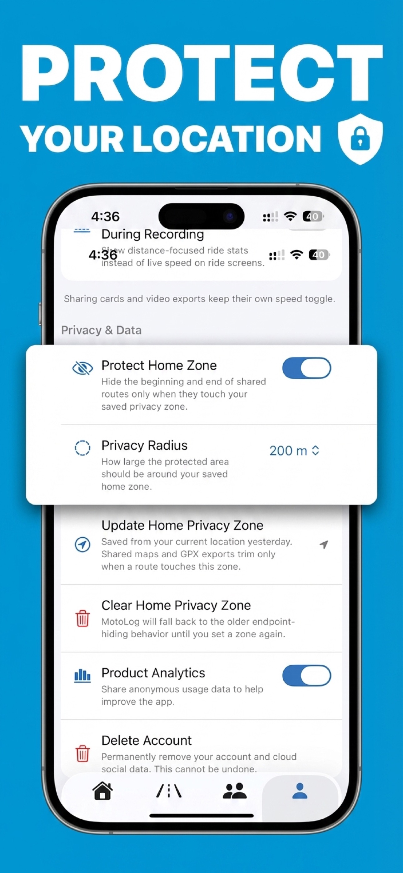 Keep your location safe — privacy zones and on-device data